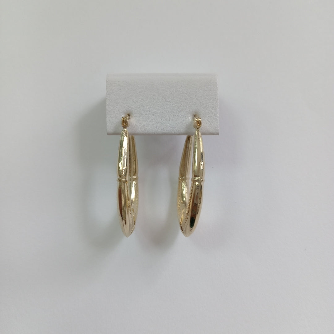 ARETES ARRACADAS ESTRIADAS 14K 2.7 GR (NUEVO)