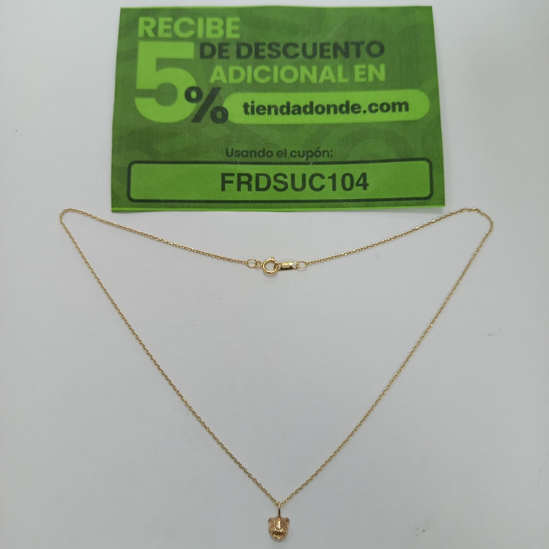 CADENA, DIJE ORO 14 K 2 GRMS (SEMINUEVO)