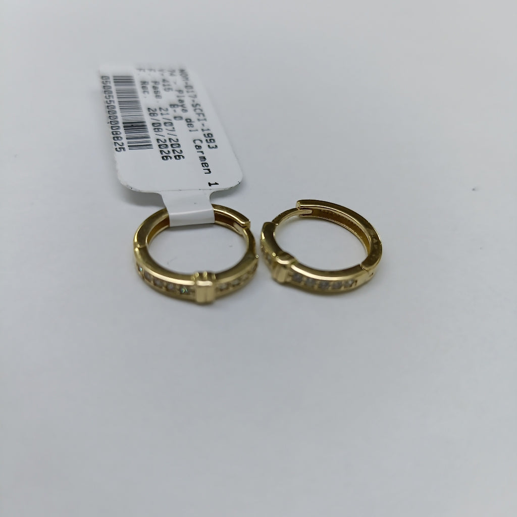 ARETES HUGGIES C CIRCONIA 14K 1.8 GR (NUEVO)