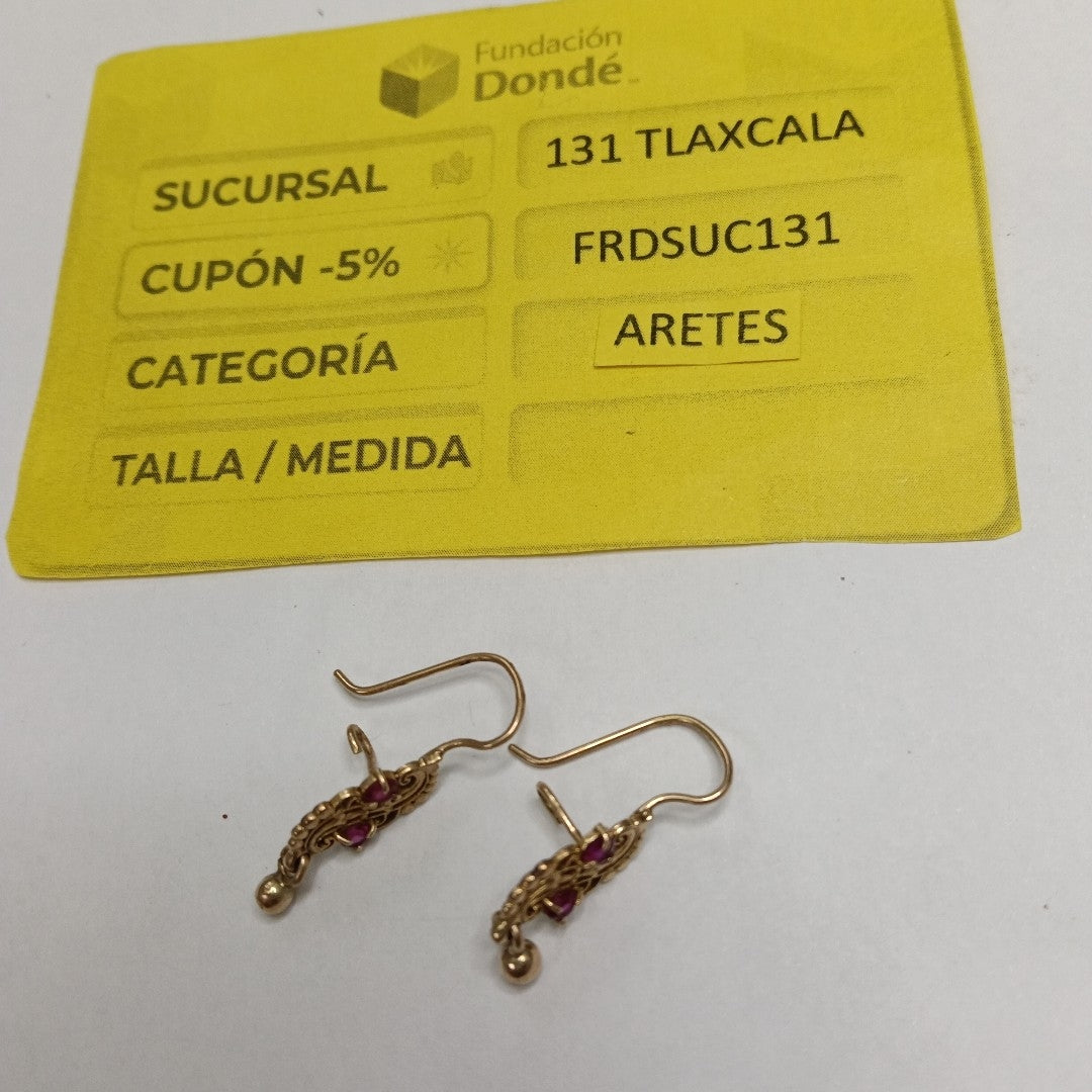 ARETES PAR ORO 8 K 2.2 GRMS (SEMINUEVO)