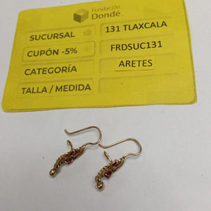 ARETES PAR ORO 8 K 2.2 GRMS (SEMINUEVO)