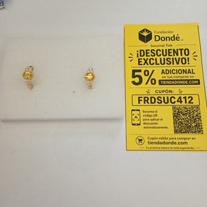 ARETES ARRACADAS CON CIRCONIAS Y PDRAS COL 14K 3.1 GR (NUEVO)