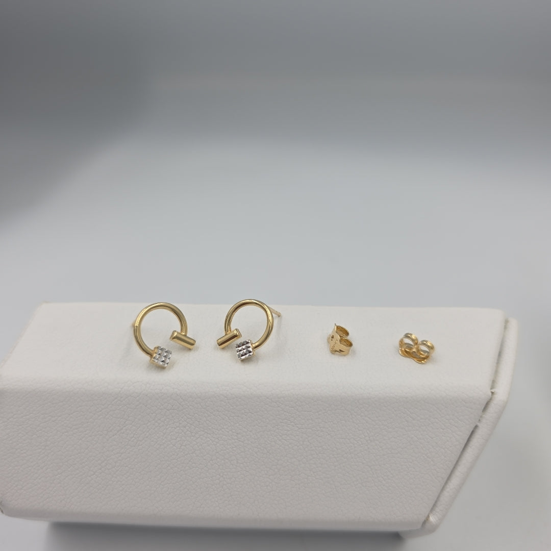 BROQUELES PAR ORO, ORO COMBINADO 14 K 1.3 GRMS (SEMINUEVO)