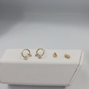 BROQUELES PAR ORO, ORO COMBINADO 14 K 1.3 GRMS (SEMINUEVO)