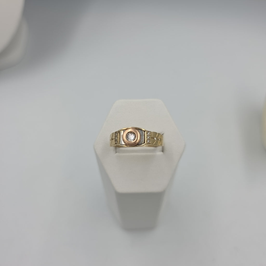 ANILLO ORO, ORO COMBINADO 10 K 4 GRMS (SEMINUEVO)