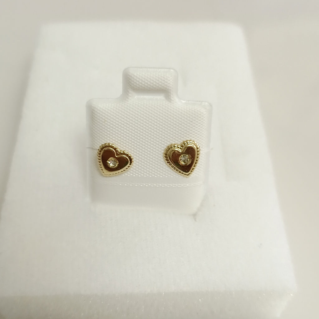 BROQUELES BROQUEL FIG CORAZON C CIRCONIA 14K 0.2614 GR (NUEVO)
