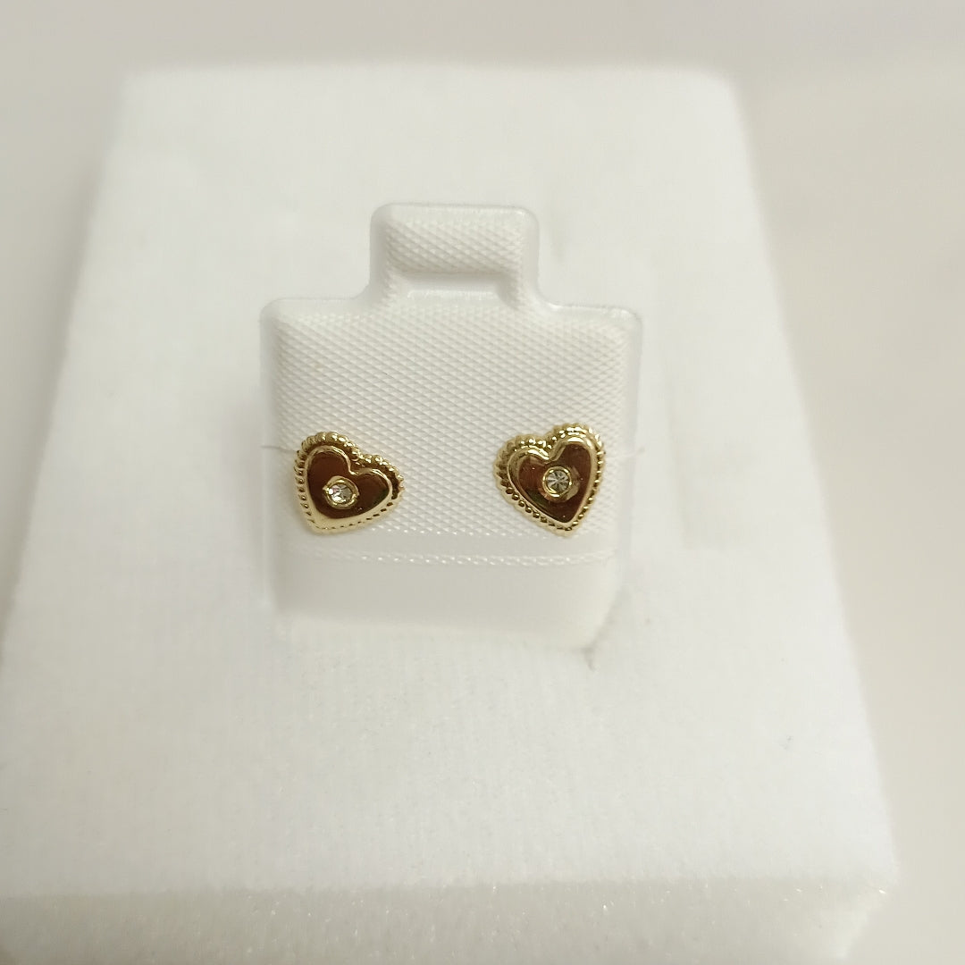 BROQUELES BROQUEL FIG CORAZON C CIRCONIA 14K 0.2614 GR (NUEVO)