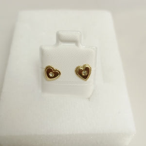 BROQUELES BROQUEL FIG CORAZON C CIRCONIA 14K 0.2614 GR (NUEVO)