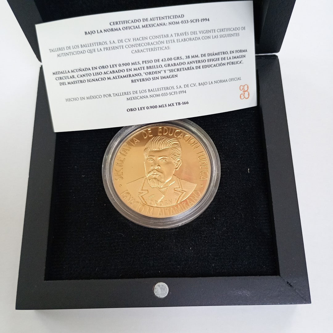 MEDALLA CONMEMORATIVA ORO 21 K 41.6 GRMS (SEMINUEVO)