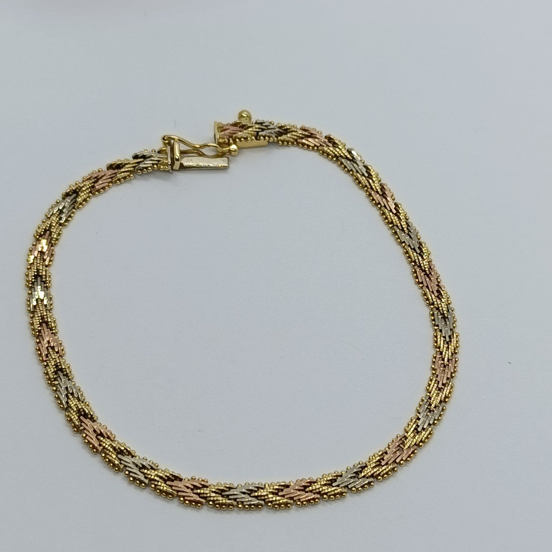 PULSERA ORO COMBINADO 14 K 7.4 GRMS (SEMINUEVO)