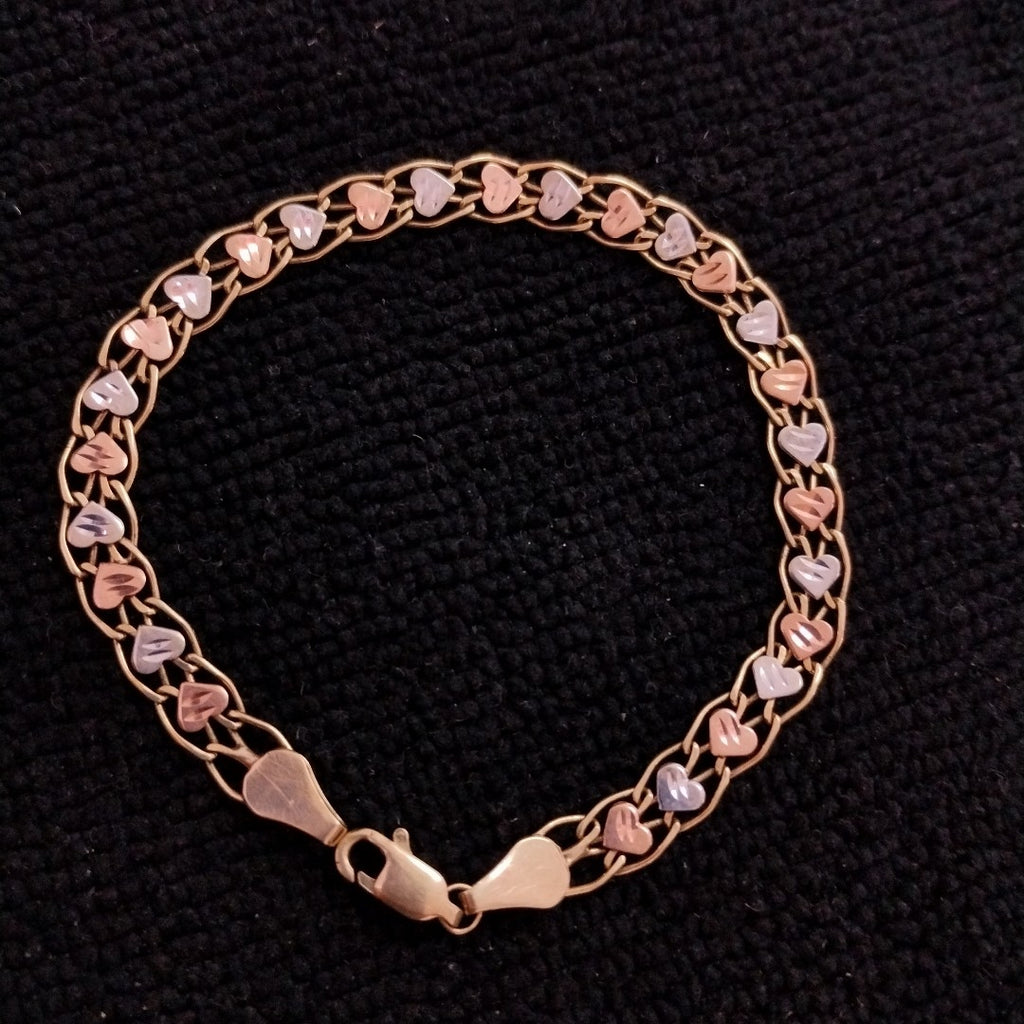 PULSERA ORO COMBINADO 10 K 4.7 GRMS (SEMINUEVO)