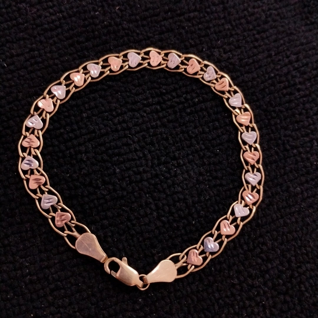 PULSERA ORO COMBINADO 10 K 4.7 GRMS (SEMINUEVO)