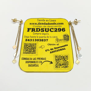 ARETES PAR ORO 14 K 2.4 GRMS (SEMINUEVO)