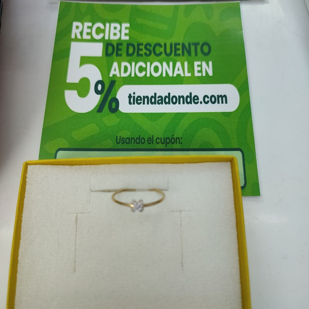 ANILLO ANILLITO C CIRCONIAS 14K 7 TALLA 0.7 GR (NUEVO)