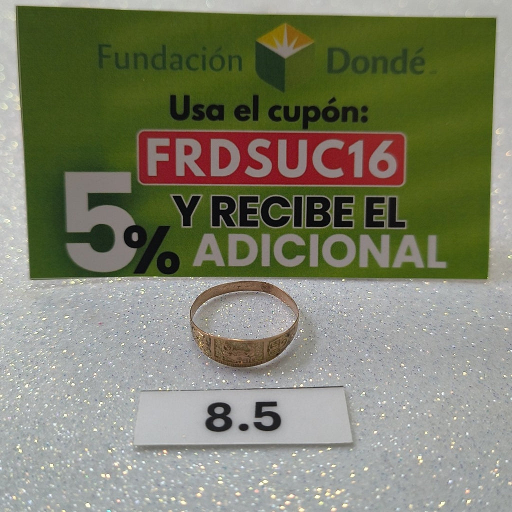 ANILLO DE GRADUACIÓN ORO 8 K 0,80 GRMS (SEMINUEVO)