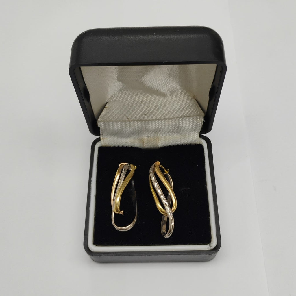 ARETES PAR ORO COMBINADO 10 K 2.1 GRMS (SEMINUEVO)