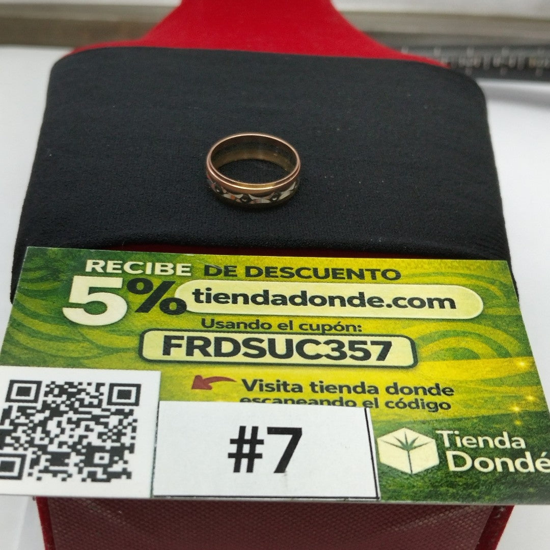 ARGOLLA ORO, ORO COMBINADO 10 K 1.8 GRMS (SEMINUEVO)