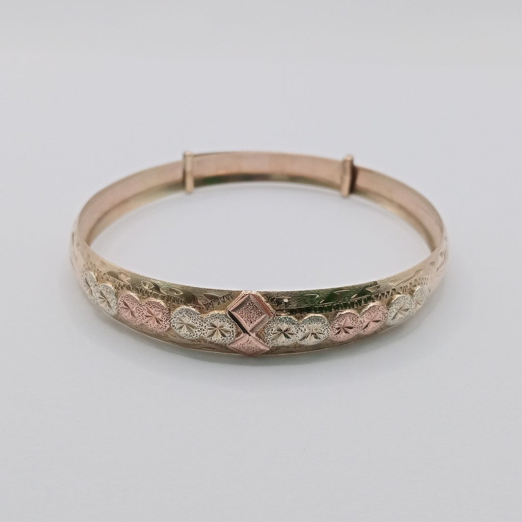PULSERA RIGIDA ORO COMBINADO 10 K 7,50 GRMS (SEMINUEVO)
