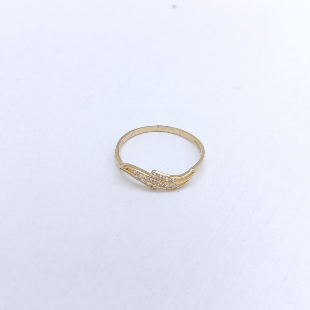 ANILLOS CON CIRCONIAS 14K TALLA 7 0.8 GR (NUEVO)