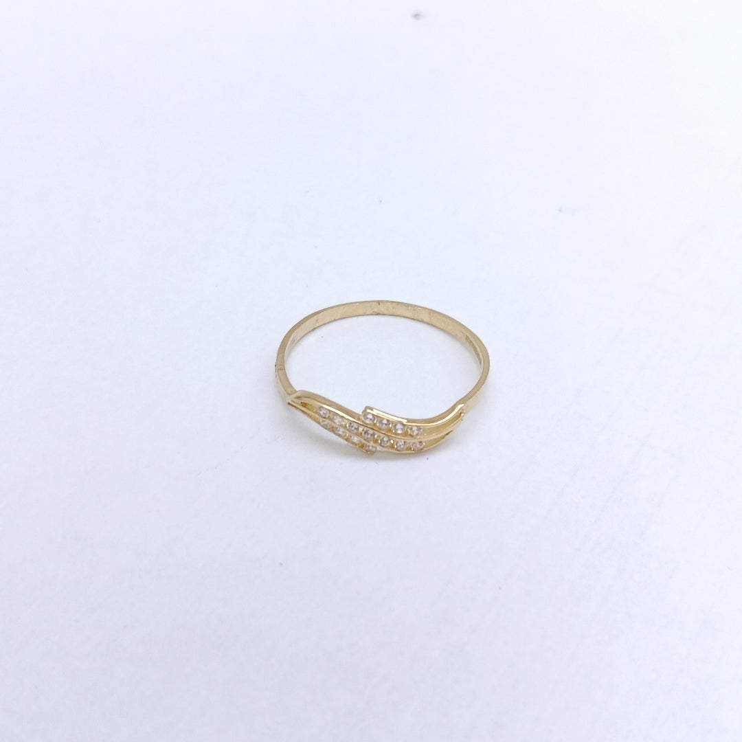 ANILLOS CON CIRCONIAS 14K TALLA 7 0.8 GR (NUEVO)