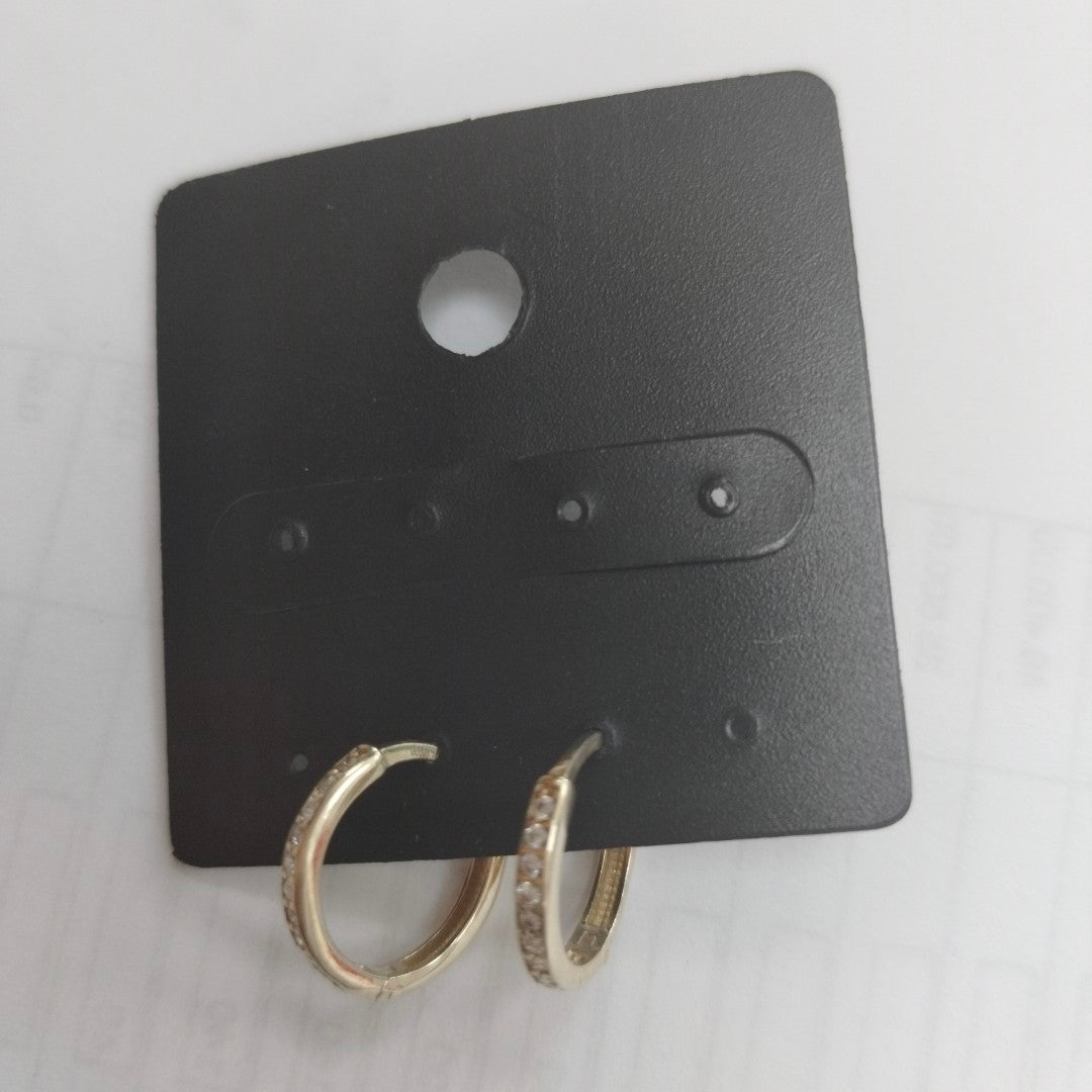 ARETES ARRACADA C CIRCONIAS 14K 1.6 GR (NUEVO)