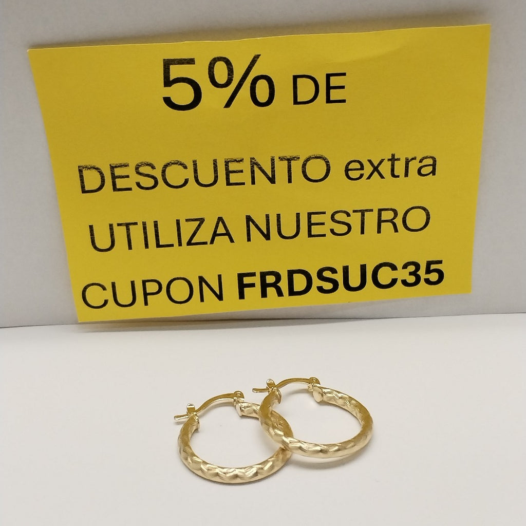 ARETES ARRACADAS LABRADAS 14K 2.1 GR (NUEVO)