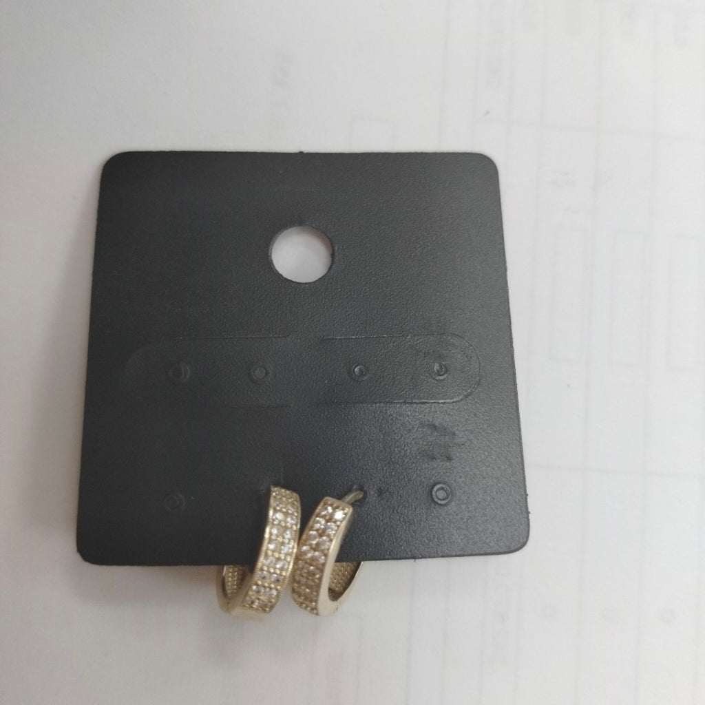 ARETES HUGGIES C CIRCONIAS 14K 2.2 GR (NUEVO)