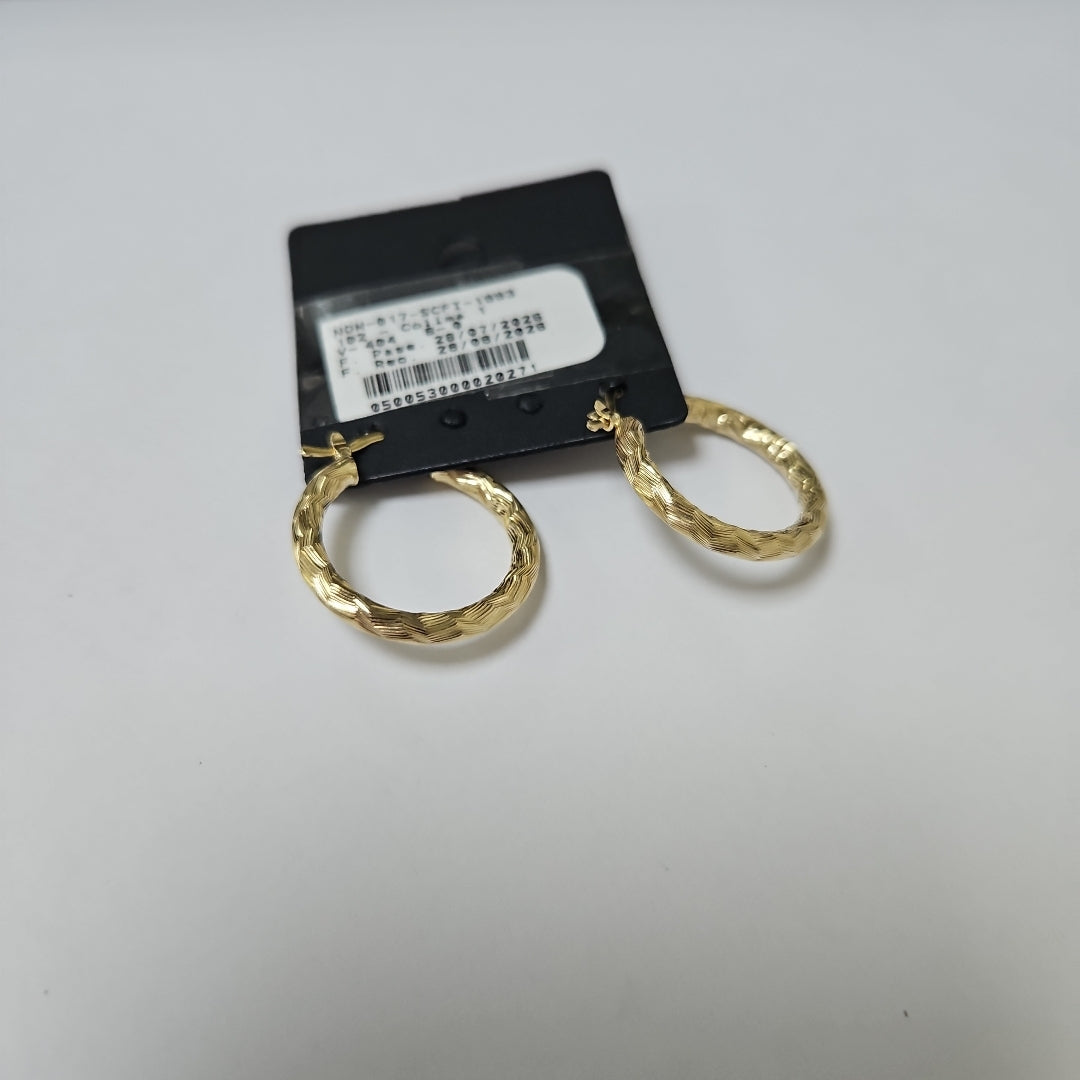 ARETES TEJIDO ARRACADA LABRADA 14K 2.5 GR (NUEVO)