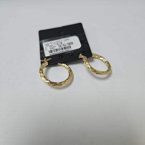 ARETES TEJIDO ARRACADA LABRADA 14K 2.5 GR (NUEVO)