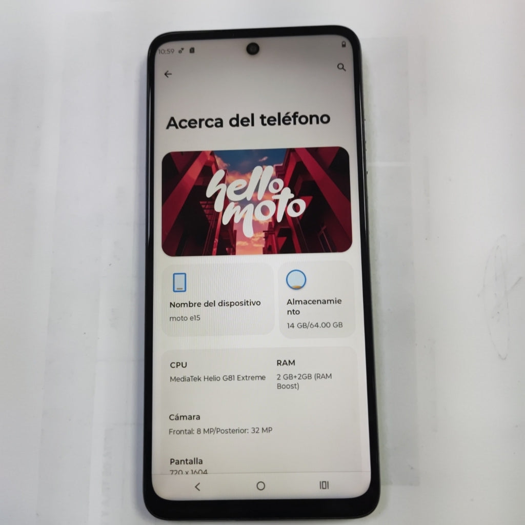 CELULAR MOTOROLA MOTO E15 XT2523-8 (2024) 64 GB 2 GB RAM (SEMINUEVO)
