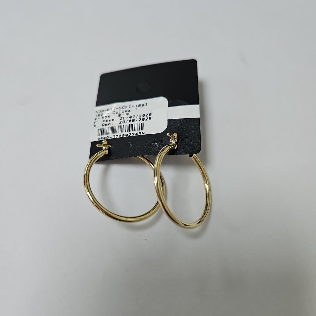 ARETES TEJIDO ARRACADAS LISAS 14K 1.5 GR (NUEVO)