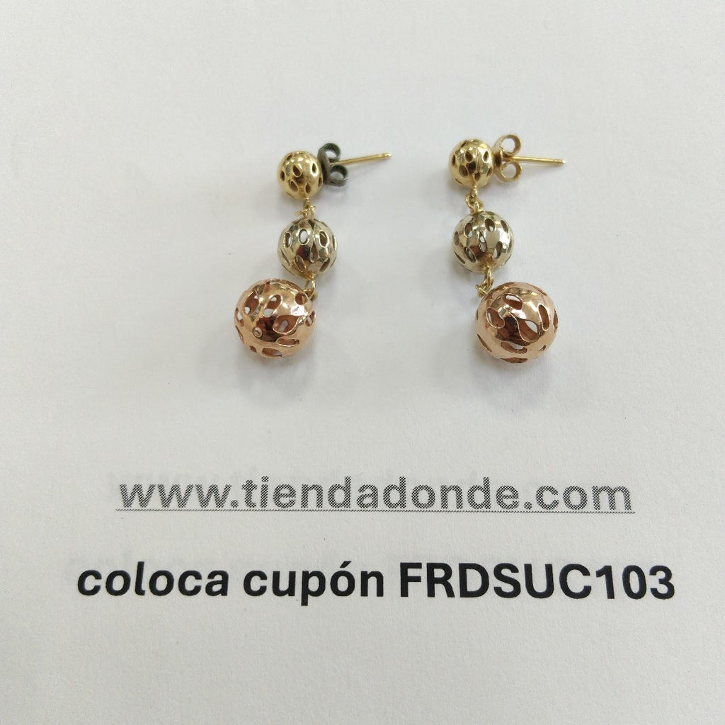 BROQUELES PAR ORO, ORO COMBINADO 14 K 4.7 GRMS (SEMINUEVO)