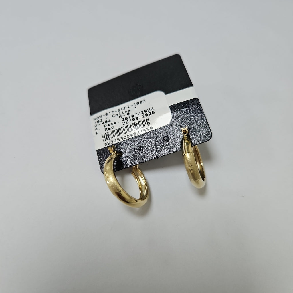 ARETES TEJIDO ARRACADA SATINADA 14K 2.5 GR (NUEVO)