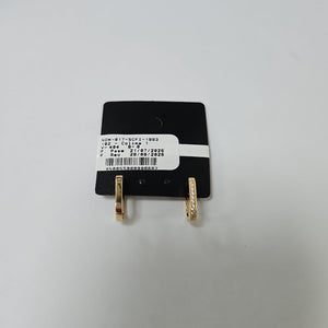 ARETES HUGGIES OVALADA C CIRCONIAS 14K 2.5 GR (NUEVO)