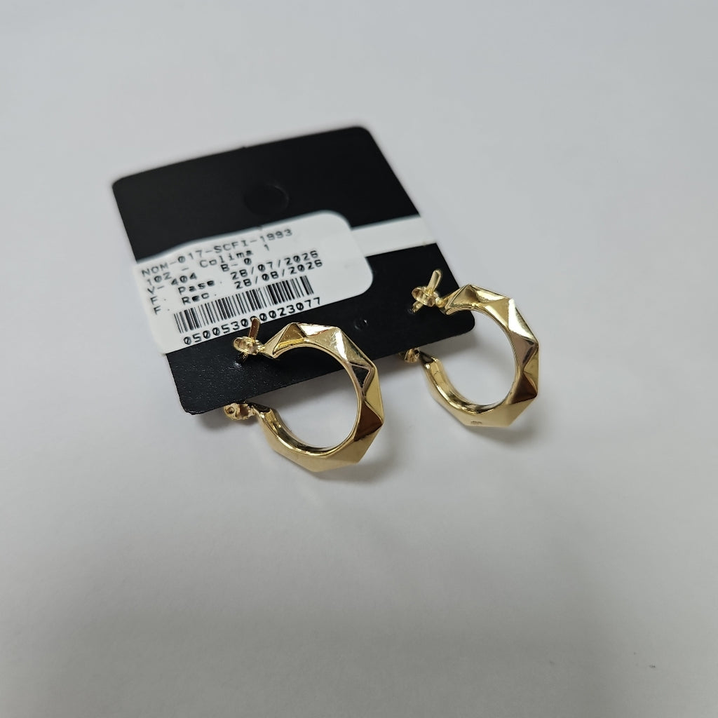 ARETES TEJIDO ARRACADAS FACETADAS 14K 1.7 GR (NUEVO)