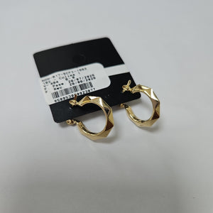 ARETES TEJIDO ARRACADAS FACETADAS 14K 1.7 GR (NUEVO)