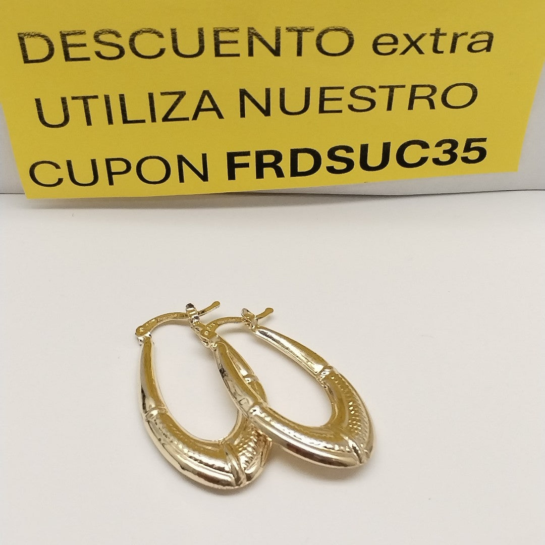 ARETES ARRACADAS ESTRIADAS 14K 2.6 GR (NUEVO)