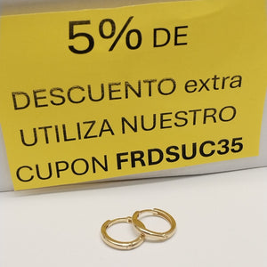 ARETES HUGGIES LISAS 14K 1.5 GR (NUEVO)