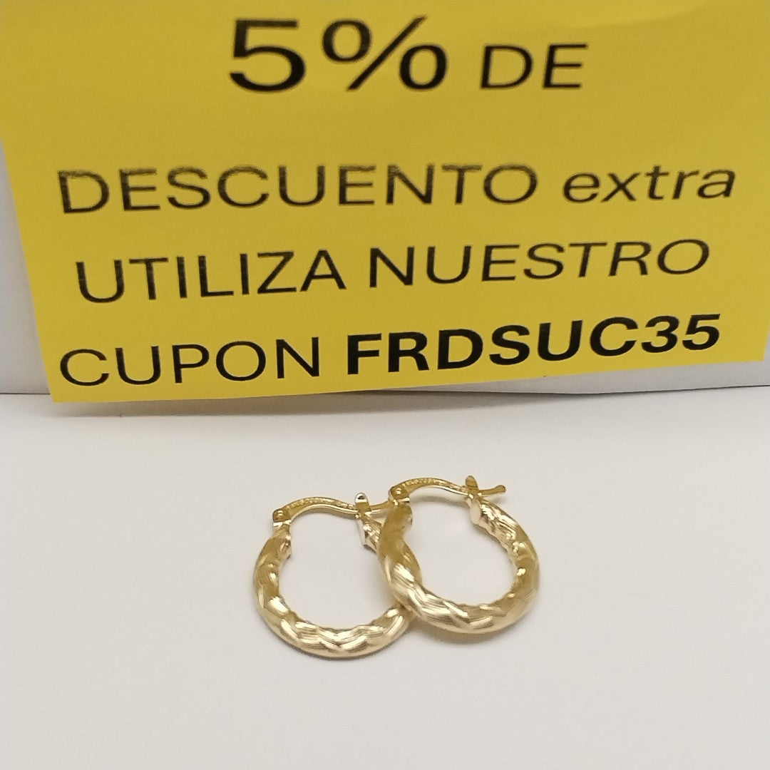 ARETES TEJIDO ARRACADAS ASTRIADAS 14K 1.9 GR (NUEVO)