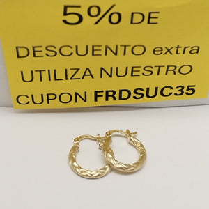 ARETES TEJIDO ARRACADAS ASTRIADAS 14K 1.9 GR (NUEVO)