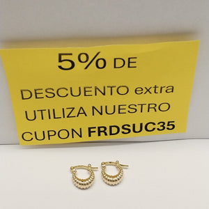ARETES ARRACADA ESTRIADAS 14K 1.1 GR (NUEVO)