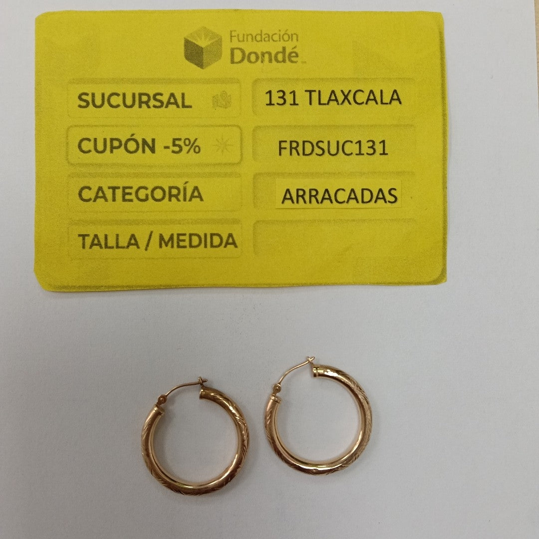 ARRACADAS PAR ORO 14 K 1.5 GRMS (SEMINUEVO)