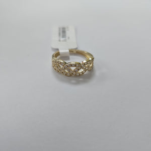 ANILLOS TRENZADO CON CIRCONIAS 14K TALLA 7 2.5 GR (NUEVO)