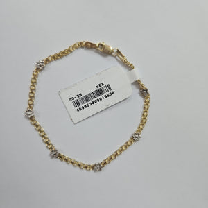 PULSERA ESPECIAL C FLORES 14K 18 CM 2.9 GR (NUEVO)