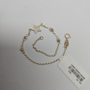 PULSERA ESPECIAL CON ESTRELLA Y CIRCONIAS 14K 18 CM 1.5 GR (NUEVO)
