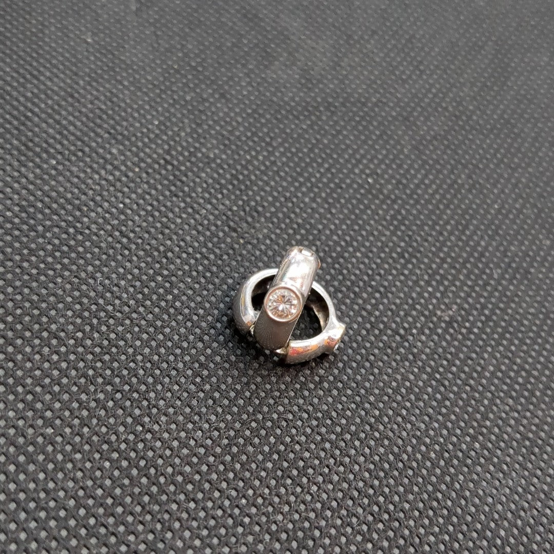 ARRACADAS PAR ORO BLANCO 14 K 5,30 GRMS (SEMINUEVO)