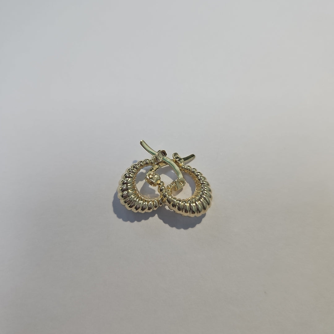 ARETES ARRACADA ESTRIADAS 14K 1 GR (NUEVO)