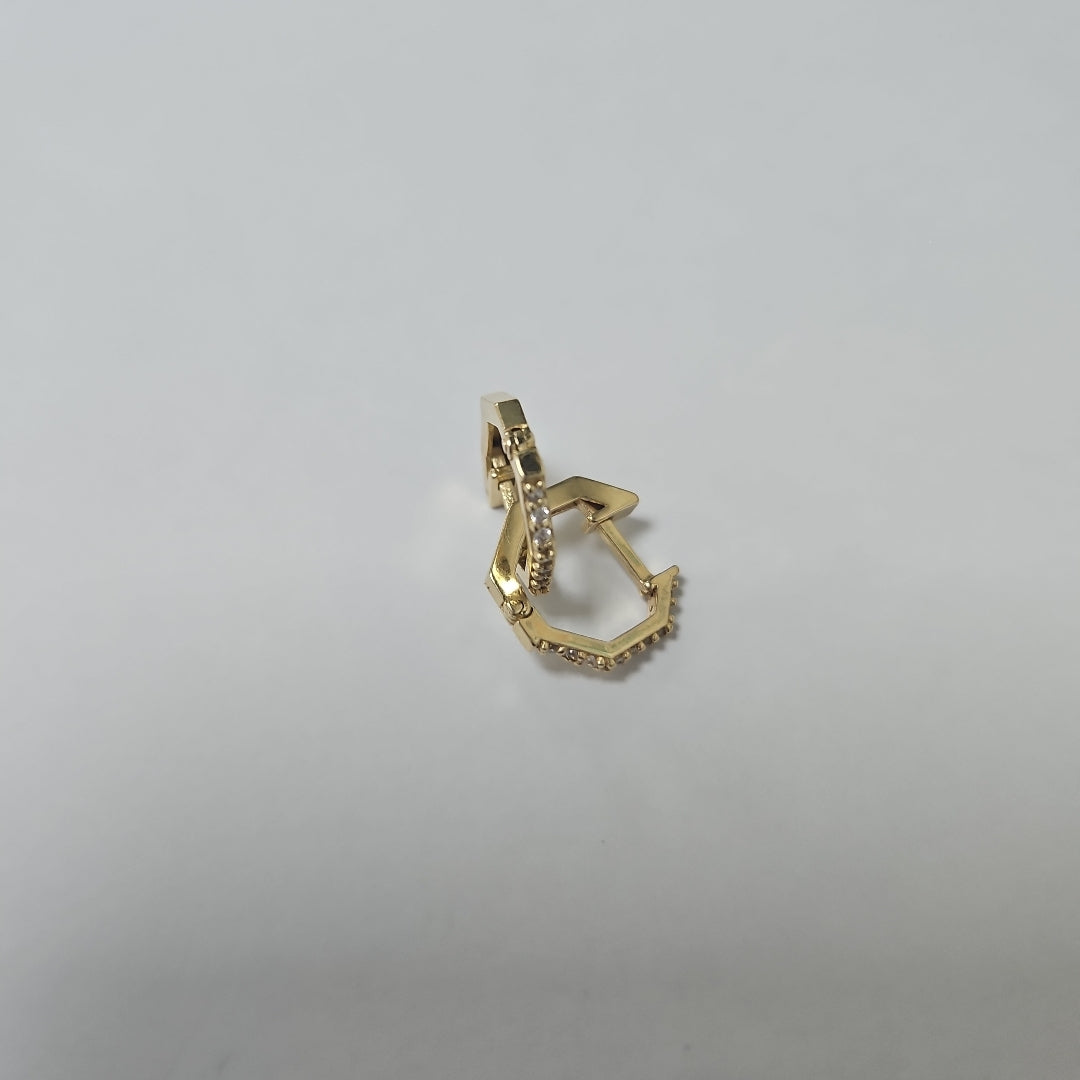 ARETES HUGGIES C CIRCONIAS 14K 1.7 GR (NUEVO)