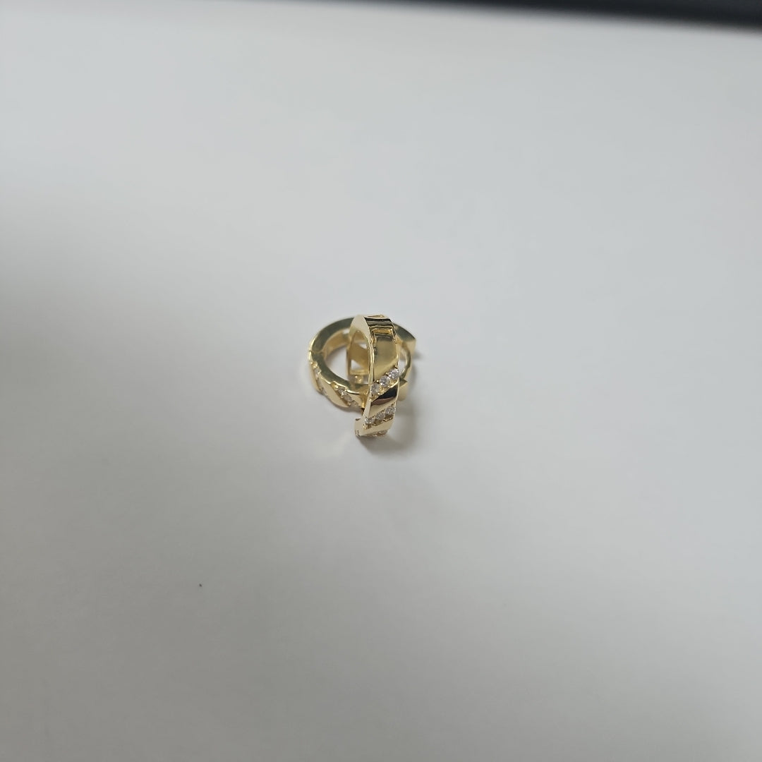ARETES HUGGIES CON CIRCONIAS 14K 2.2 GR (NUEVO)