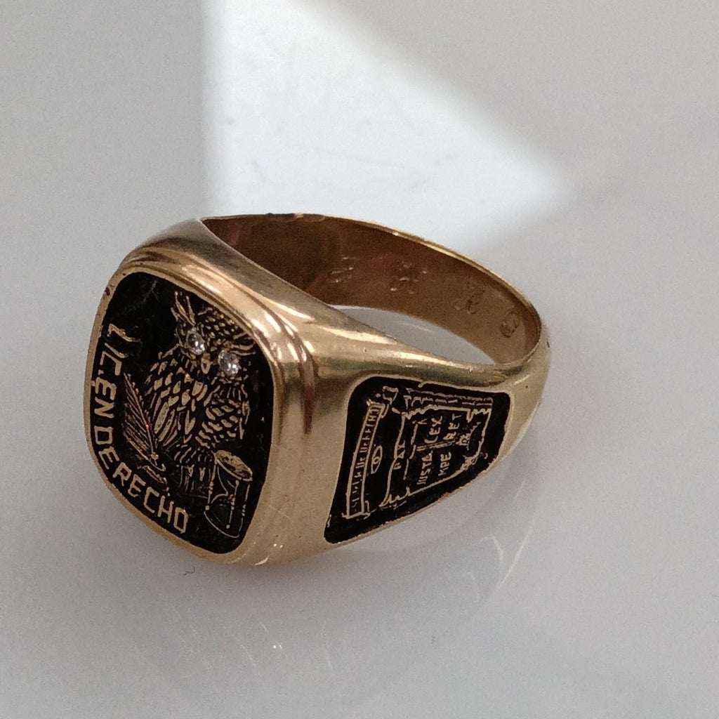 ANILLO DE GRADUACIÓN ORO 8 K 12.8 GRMS (SEMINUEVO)
